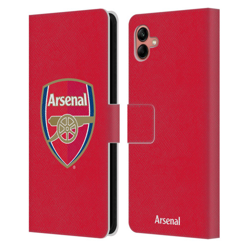 Arsenal FC Crest 2 Full Colour Red Leather Book Wallet Case Cover For Samsung Galaxy A04 (2022)