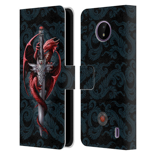 Anne Stokes Dragons Dagger Leather Book Wallet Case Cover For Nokia C10 / C20