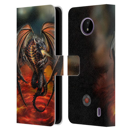 Anne Stokes Dragons Lava Leather Book Wallet Case Cover For Nokia C10 / C20