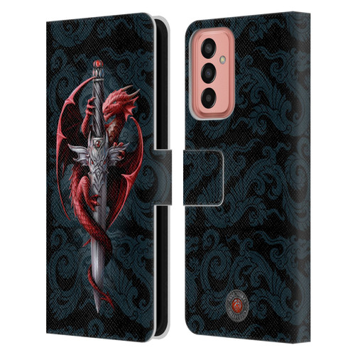 Anne Stokes Dragons Dagger Leather Book Wallet Case Cover For Samsung Galaxy M13 (2022)