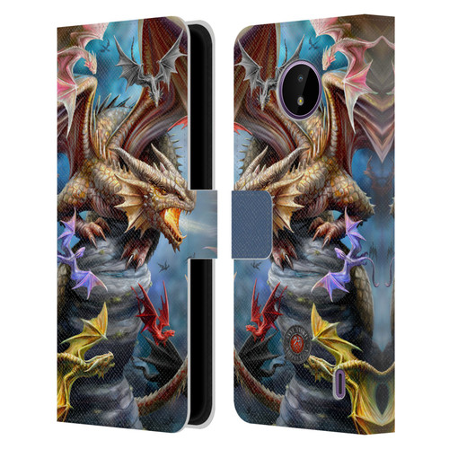 Anne Stokes Dragons 4 Clan Leather Book Wallet Case Cover For Nokia C10 / C20