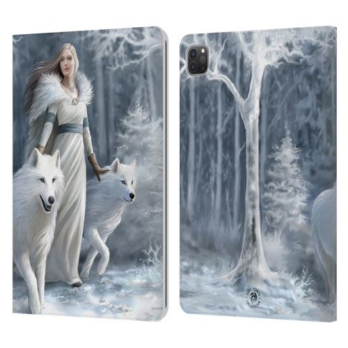 Anne Stokes Wolves Winter Guardians Leather Book Wallet Case Cover For Apple iPad Pro 11 2020 / 2021 / 2022