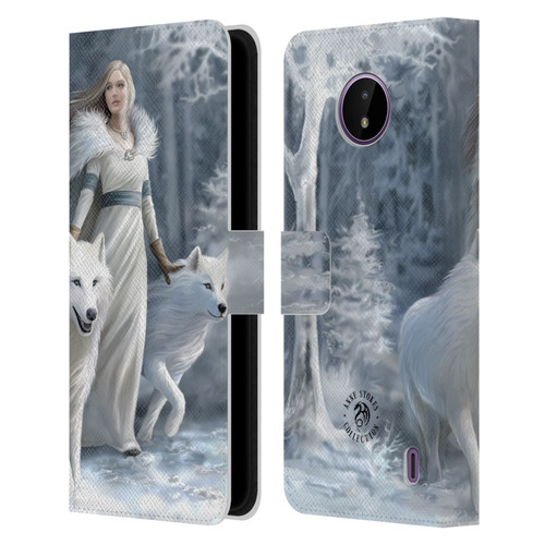 Anne Stokes Wolves Winter Guardians Leather Book Wallet Case Cover For Nokia C10 / C20