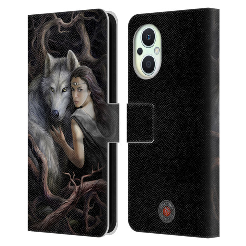 Anne Stokes Wolves 2 Soul Bond Leather Book Wallet Case Cover For OPPO Reno8 Lite
