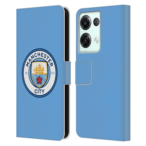 Manchester City Man City FC Badge Blue Full Colour Leather Book Wallet Case Cover For OPPO Reno8 Pro