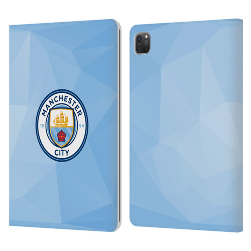 Manchester City Man City FC Badge Geometric Blue Full Colour Leather Book Wallet Case Cover For Apple iPad Pro 11 2020 / 2021 / 2022