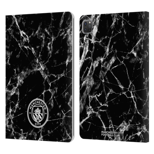 Manchester City Man City FC Marble Badge Black White Mono Leather Book Wallet Case Cover For Apple iPad Pro 11 2020 / 2021 / 2022