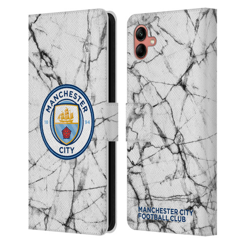 Manchester City Man City FC Marble Badge Full Colour Leather Book Wallet Case Cover For Samsung Galaxy A04 (2022)