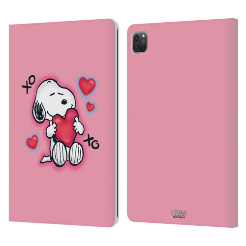Peanuts Snoopy Boardwalk Airbrush XOXO Leather Book Wallet Case Cover For Apple iPad Pro 11 2020 / 2021 / 2022