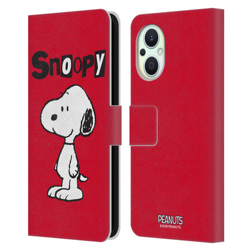 Peanuts Characters Snoopy Leather Book Wallet Case Cover For OPPO Reno8 Lite