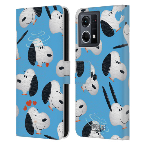 Peanuts Character Patterns Snoopy Leather Book Wallet Case Cover For OPPO Reno8 4G