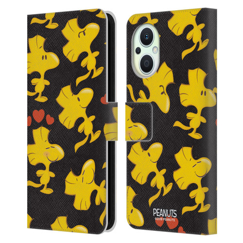 Peanuts Character Patterns Woodstock Leather Book Wallet Case Cover For OPPO Reno8 Lite