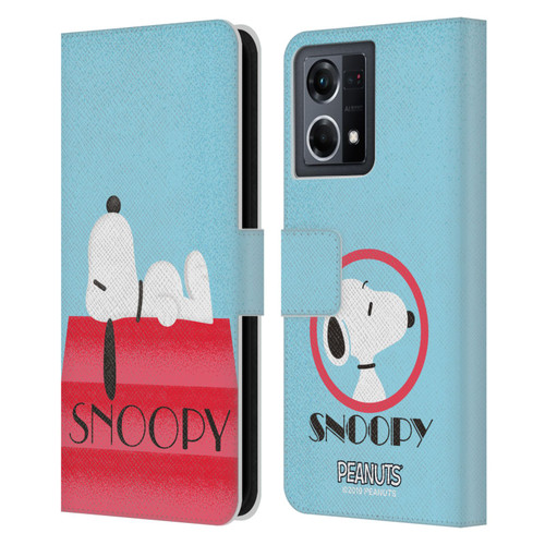 Peanuts Snoopy Deco Dreams House Leather Book Wallet Case Cover For OPPO Reno8 4G