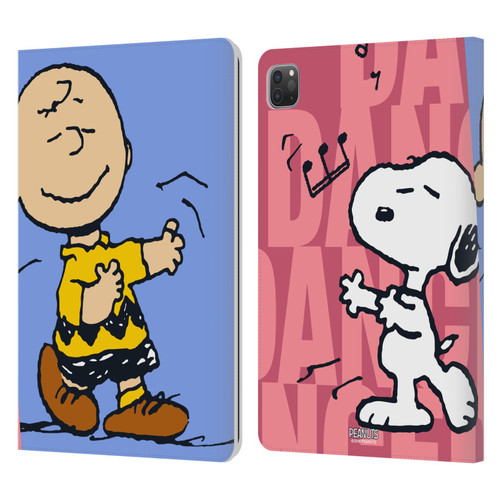 Peanuts Halfs And Laughs Snoopy & Charlie Leather Book Wallet Case Cover For Apple iPad Pro 11 2020 / 2021 / 2022