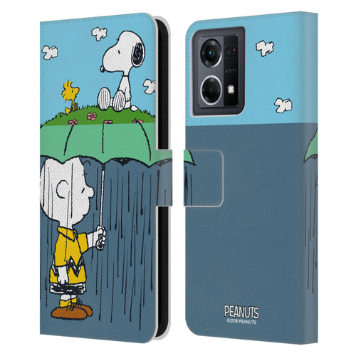 Peanuts Halfs And Laughs Charlie, Snoppy & Woodstock Leather Book Wallet Case Cover For OPPO Reno8 4G