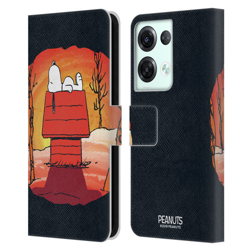 Peanuts Spooktacular Snoopy Leather Book Wallet Case Cover For OPPO Reno8 Pro