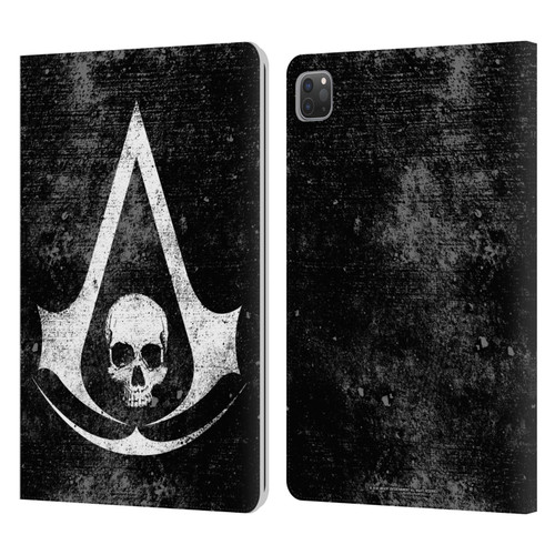 Assassin's Creed Black Flag Logos Grunge Leather Book Wallet Case Cover For Apple iPad Pro 11 2020 / 2021 / 2022