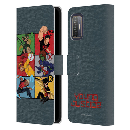 Young Justice Graphics Character Art Leather Book Wallet Case Cover For HTC Desire 21 Pro 5G