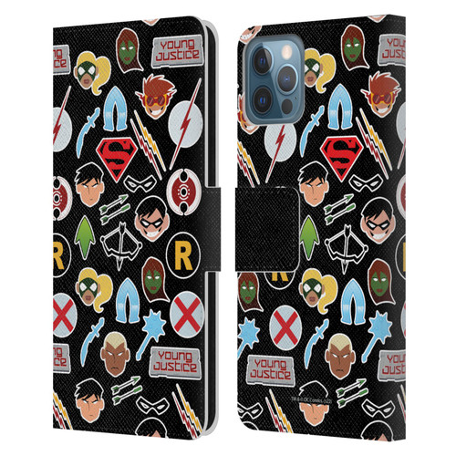 Young Justice Graphics Icons Leather Book Wallet Case Cover For Apple iPhone 12 / iPhone 12 Pro