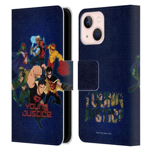 Young Justice Graphics Group Leather Book Wallet Case Cover For Apple iPhone 13 Mini