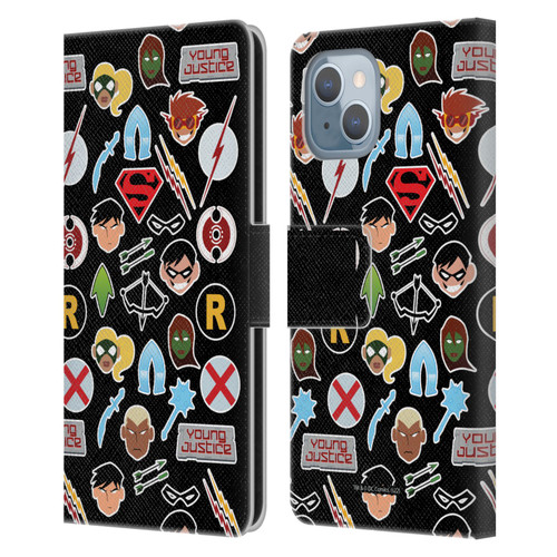Young Justice Graphics Icons Leather Book Wallet Case Cover For Apple iPhone 14