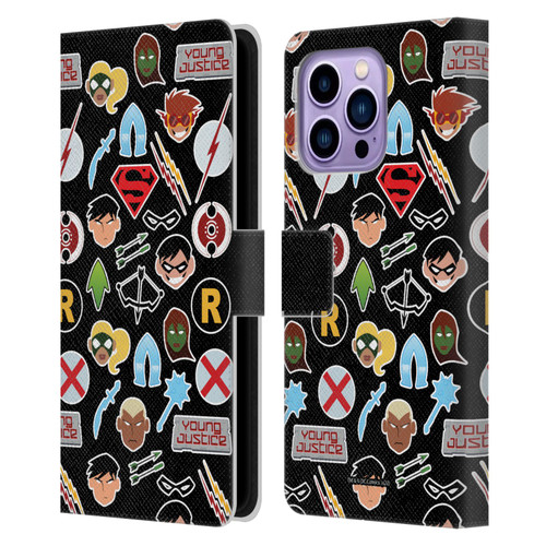 Young Justice Graphics Icons Leather Book Wallet Case Cover For Apple iPhone 14 Pro Max