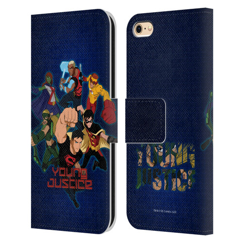 Young Justice Graphics Group Leather Book Wallet Case Cover For Apple iPhone 6 / iPhone 6s