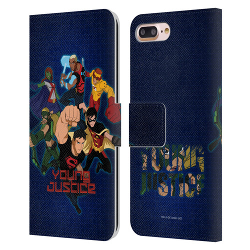 Young Justice Graphics Group Leather Book Wallet Case Cover For Apple iPhone 7 Plus / iPhone 8 Plus