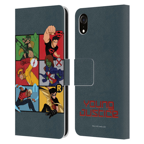 Young Justice Graphics Character Art Leather Book Wallet Case Cover For Apple iPhone XR