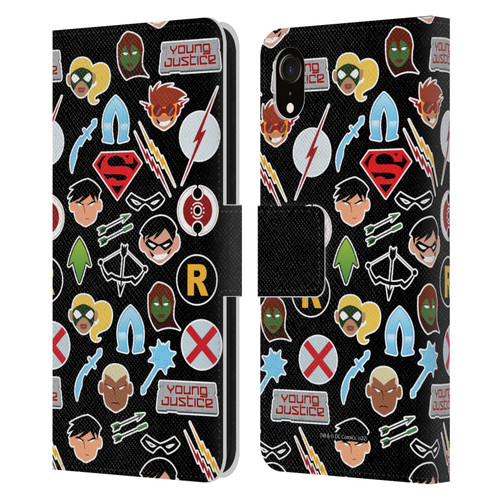 Young Justice Graphics Icons Leather Book Wallet Case Cover For Apple iPhone XR