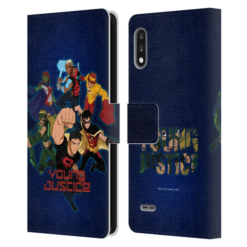 Young Justice Graphics Group Leather Book Wallet Case Cover For LG K22
