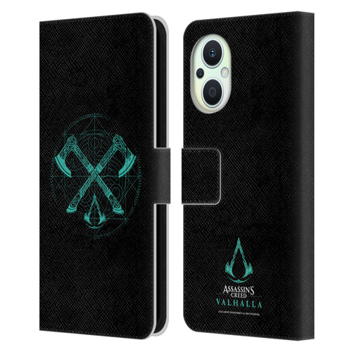 Assassin's Creed Valhalla Compositions Dual Axes Leather Book Wallet Case Cover For OPPO Reno8 Lite