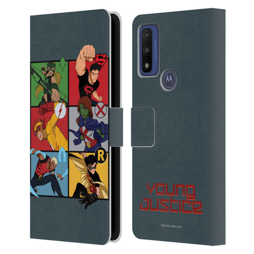 Young Justice Graphics Character Art Leather Book Wallet Case Cover For Motorola G Pure