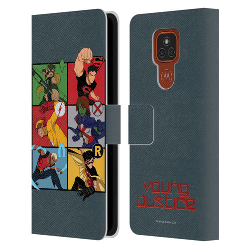 Young Justice Graphics Character Art Leather Book Wallet Case Cover For Motorola Moto E7 Plus
