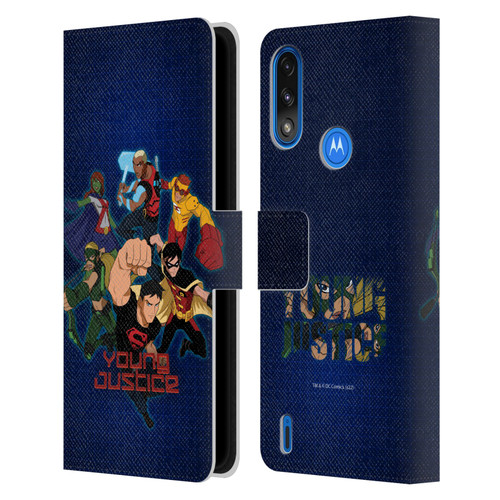 Young Justice Graphics Group Leather Book Wallet Case Cover For Motorola Moto E7 Power / Moto E7i Power