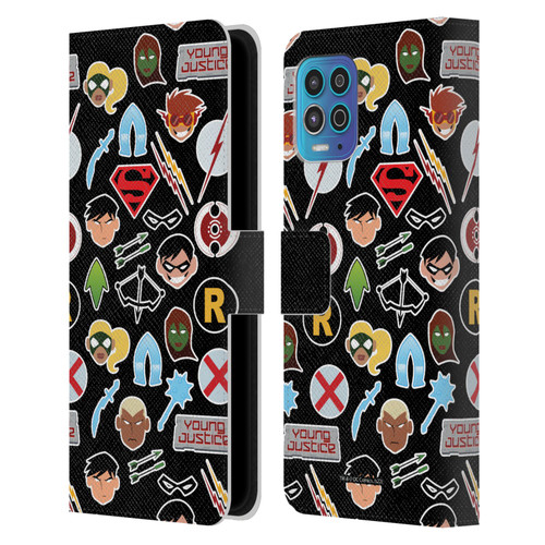 Young Justice Graphics Icons Leather Book Wallet Case Cover For Motorola Moto G100