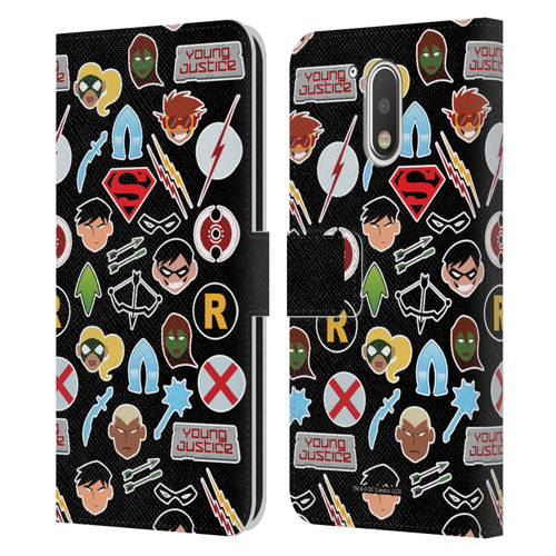 Young Justice Graphics Icons Leather Book Wallet Case Cover For Motorola Moto G41