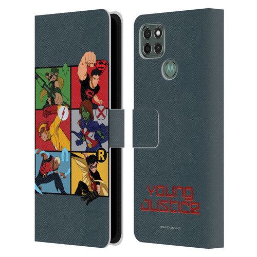 Young Justice Graphics Character Art Leather Book Wallet Case Cover For Motorola Moto G9 Power