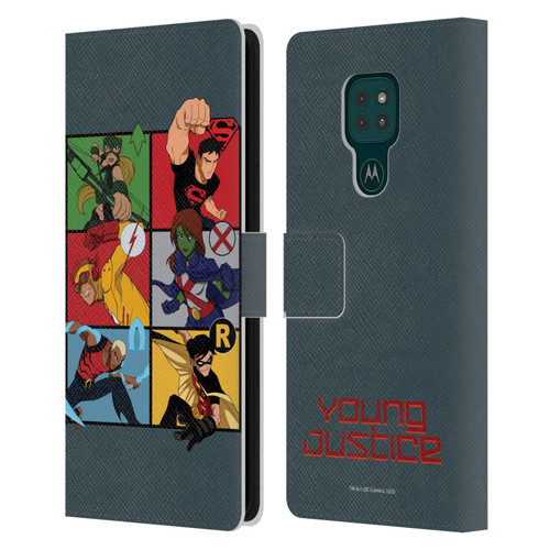 Young Justice Graphics Character Art Leather Book Wallet Case Cover For Motorola Moto G9 Play