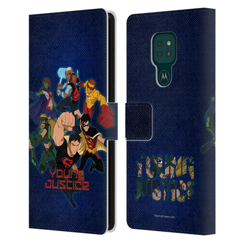Young Justice Graphics Group Leather Book Wallet Case Cover For Motorola Moto G9 Play