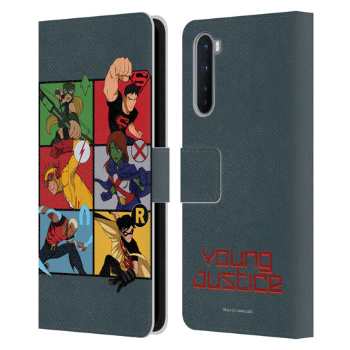 Young Justice Graphics Character Art Leather Book Wallet Case Cover For OnePlus Nord 5G