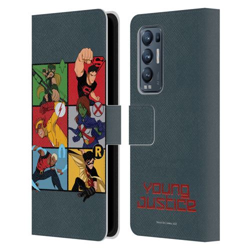Young Justice Graphics Character Art Leather Book Wallet Case Cover For OPPO Find X3 Neo / Reno5 Pro+ 5G