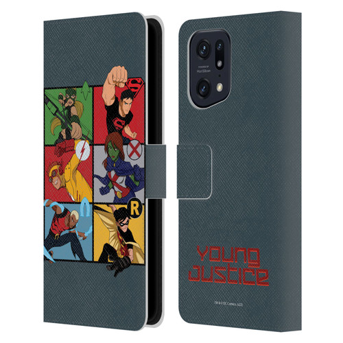 Young Justice Graphics Character Art Leather Book Wallet Case Cover For OPPO Find X5