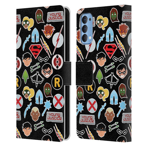 Young Justice Graphics Icons Leather Book Wallet Case Cover For OPPO Reno 4 5G