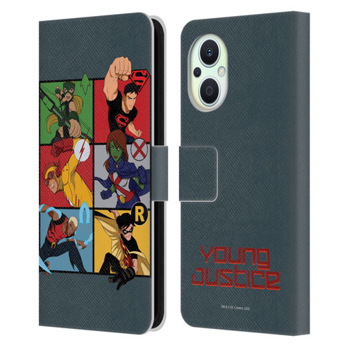 Young Justice Graphics Character Art Leather Book Wallet Case Cover For OPPO Reno8 Lite