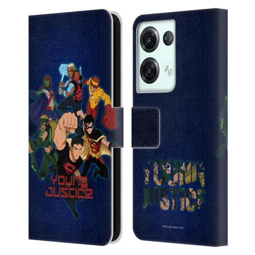 Young Justice Graphics Group Leather Book Wallet Case Cover For OPPO Reno8 Pro