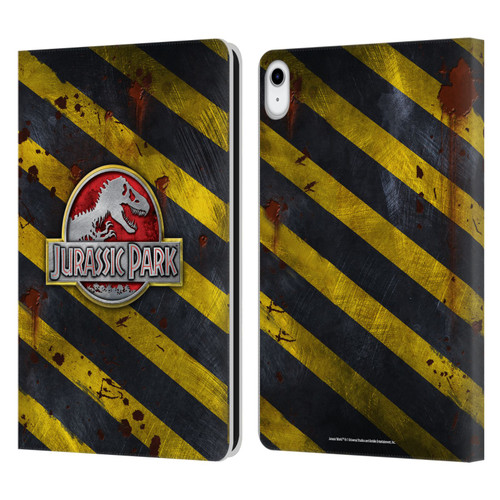 Jurassic Park Logo Distressed Look Crosswalk Leather Book Wallet Case Cover For Apple iPad 10.9 (2022)