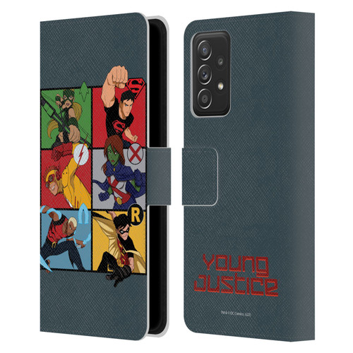 Young Justice Graphics Character Art Leather Book Wallet Case Cover For Samsung Galaxy A53 5G (2022)