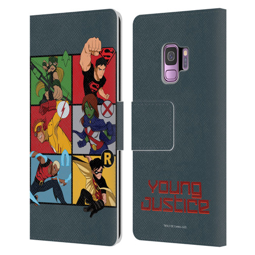 Young Justice Graphics Character Art Leather Book Wallet Case Cover For Samsung Galaxy S9