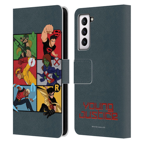 Young Justice Graphics Character Art Leather Book Wallet Case Cover For Samsung Galaxy S21 5G